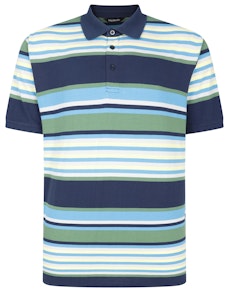 Bigdude Summer Stripe Polo Navy