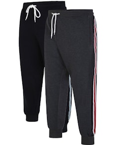 Bigdude Joggers With Side Tape Black/Charcoal Twin Pack
