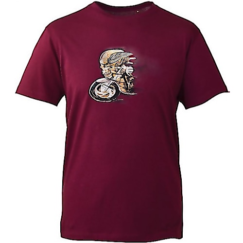 Cotton Valley Bike & Skull T-Shirt mit Aufdruck Weinrot