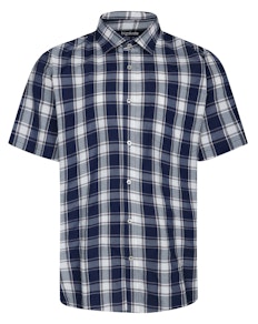 Bigdude Short Sleeve Check Shirt Navy