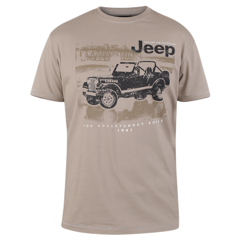 D555 Wolverton Official Jeep Printed T-Shirt Taupe