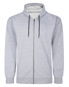Bigdude Sherpa Lined Zip Hoody Grey Marl