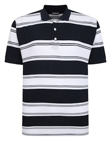 Bigdude Rugby Striped Pique Polo Navy