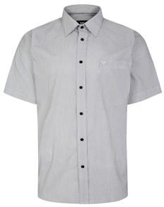 Cotton Valley Kurzarm-Hemd mit Nadelstreifen Schwarz/Weiß
