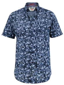 D555 Padbury Floral AO Printed S/S Shirt With Pocket Navy