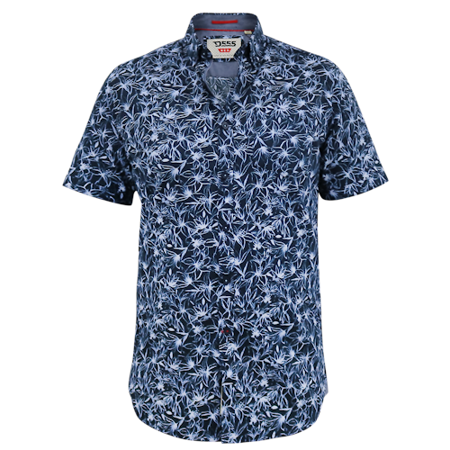 D555 Padbury Floral AO Printed S/S Shirt With Pocket Navy