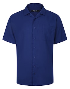 Bigude Relaxed Short Sleeve Summer Shirt Blue