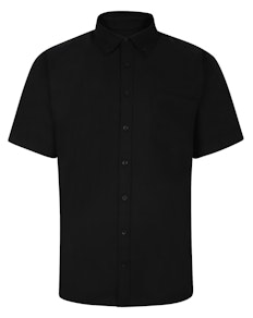 Bigdude Button Down Oxford Short Sleeve Shirt Black