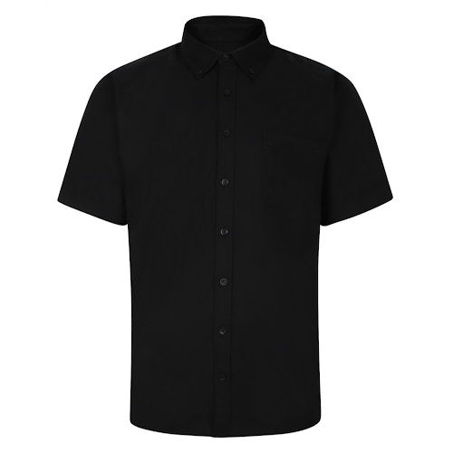 Bigdude Button Down Oxford Short Sleeve Shirt Black