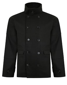 Bigdude Double Breasted Coat Black