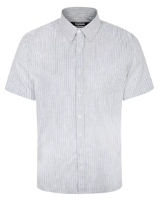 Bigdude Short Sleeve Striped Summer Shirt White Tall