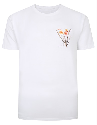 Bigdude Flower Print T-Shirt White