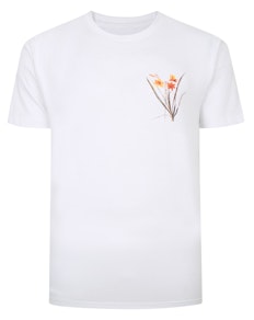 Bigdude T-Shirt mit Blumenmuster, Weiß
