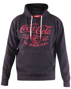D555 Hounslow offizieller Kapuzenpullover mit Coca-Cola-Aufdruck, Schwarz