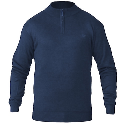 D555 Pullover mit Reißverschlusskragen Marineblau