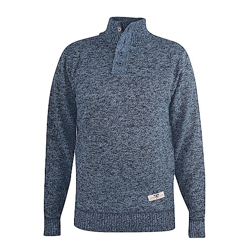 D555 Wilmington Zipper And Button Neck Sweater Blue