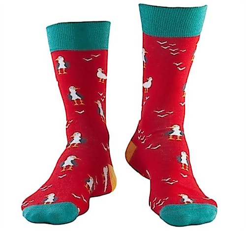 Doris & Dude Seagull Print Socks Red