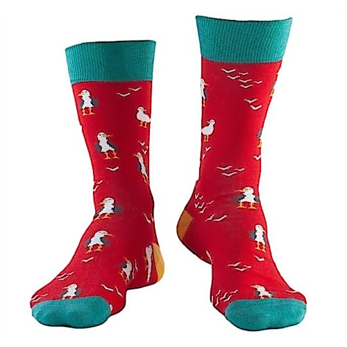 Doris & Dude Socken mit Möwenmuster, Rot