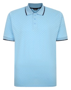 Bigdude Spot Print Polo Shirt Blue Tall