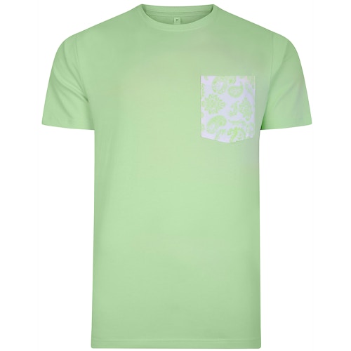 Bigdude Designer Pocket T-Shirt Light Green Tall
