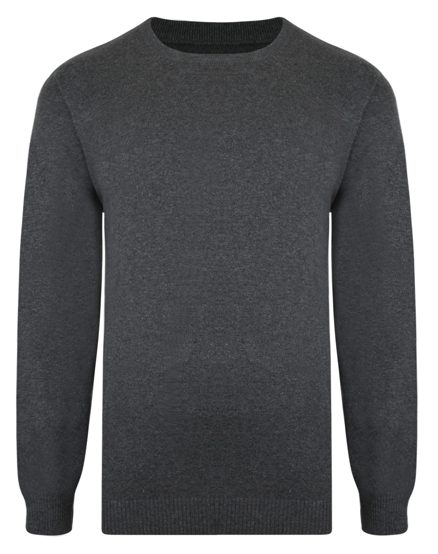 Plain black round online neck jumper