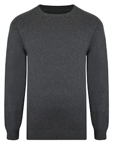 Bigdude Klassischer Pullover mit Rundhalsausschnitt Grau