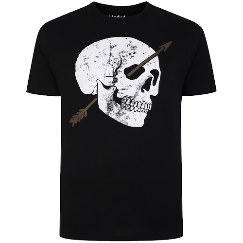 Bigdude Skull & Arrow Print T-Shirt Schwarz