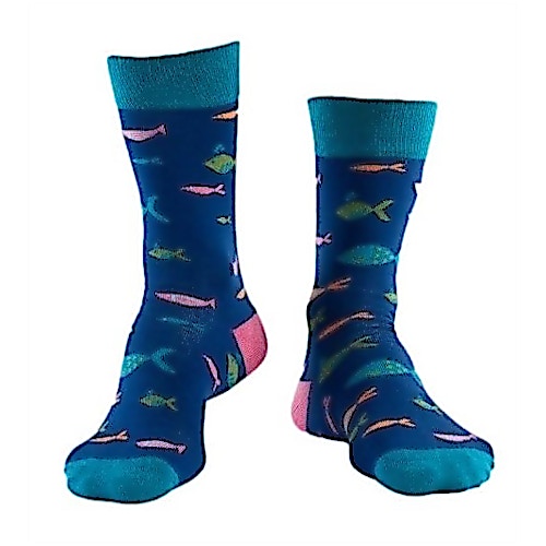 Doris & Dude Socken mit Fischmuster Marineblau