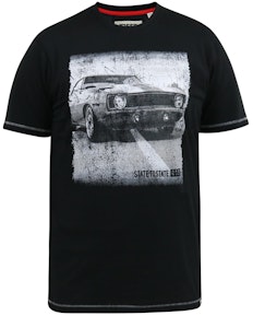 D555 Kenton Retro Car Printed T-Shirt Black