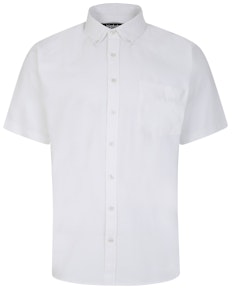 Bigdude Button Down Oxford Short Sleeve Shirt White Tall