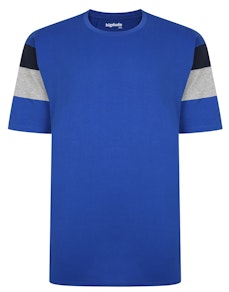 Bigdude Cut & Sew Contrast Sleeve T-Shirt Royal Blue