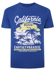 Bigdude California Print T-Shirt Königsblau groß