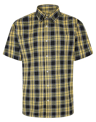Bigdude Short Sleeve Check Shirt Yellow