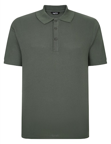 Bigdude Lightweight Textured Polo Shirt Sage Green