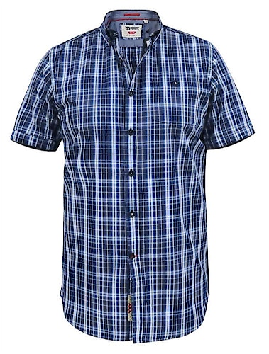 D555 Walcot Check Short Sleeve Shirt Blue/Navy