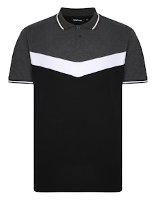 Bigdude Chevron Polo Shirt Black/Charcoal Tall