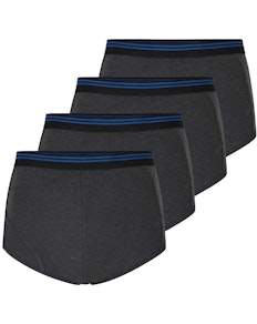 Bigdude 4 Pack Briefs With Keyhole Charcoal