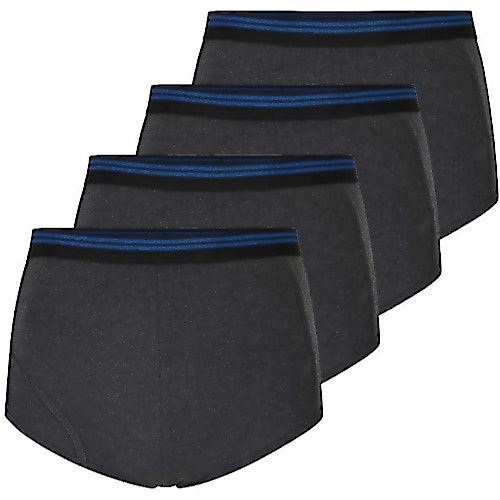 Bigdude 4 Pack Briefs With Keyhole Charcoal