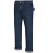 Jeans mit elastischem Bund und Karomuster, mittlere Waschung