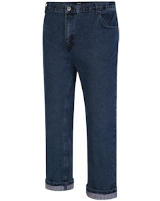 Bigdude Jeans mit elastischem Bund und Karomuster, mittlere Waschung