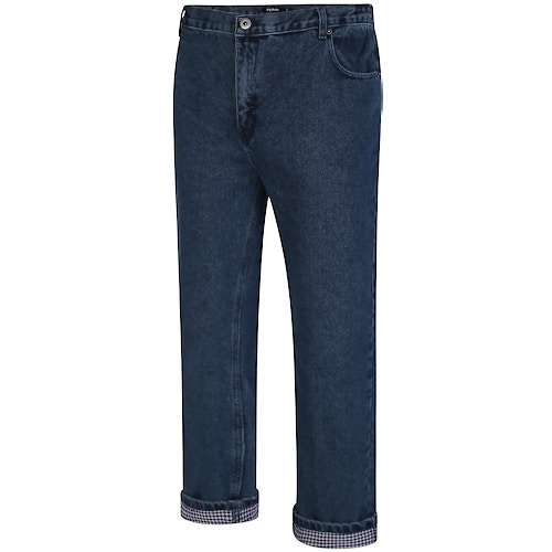 Bigdude Jeans mit elastischem Bund und Karomuster, mittlere Waschung