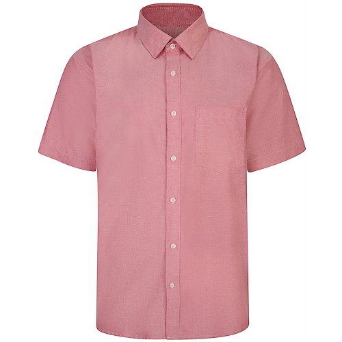 Bigdude Summer Cotton Short Sleeve Shirt Red