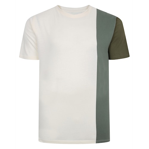Bigdude Vertical Colour Block T-Shirt Cream Tall