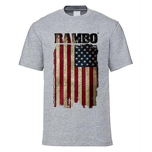 Bigdude Official Rambo Print T-Shirt Grey