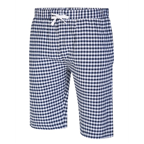 Bigdude Pyjama-Shorts mit modernem Karomuster in Blau/Schwarz
