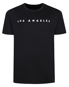 Bigdude LA Print T-Shirt Black/White Tall
