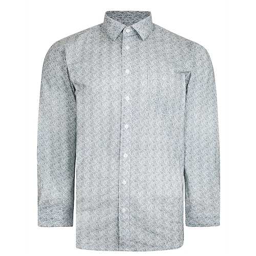 Bigdude Long Sleeve Abstract Patterned Shirt Grey