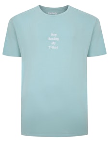 T-Shirt mit Bigdude-Slogan-Stickerei, verwaschenes Türkis, groß
