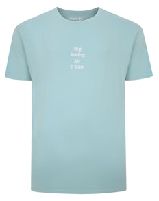 T-Shirt mit Bigdude-Slogan-Stickerei, verwaschenes Türkis, groß