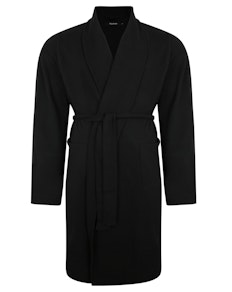 Bigdude Knitted Waffle Dressing Gown Black